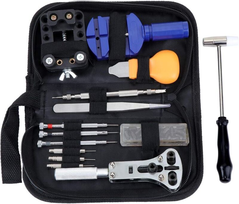 14-teiliges professionelles tragbares Uhrenreparaturset, Uhrenwerkzeug für Anfänger, professionelle Uhrmacher, Sammler, ...