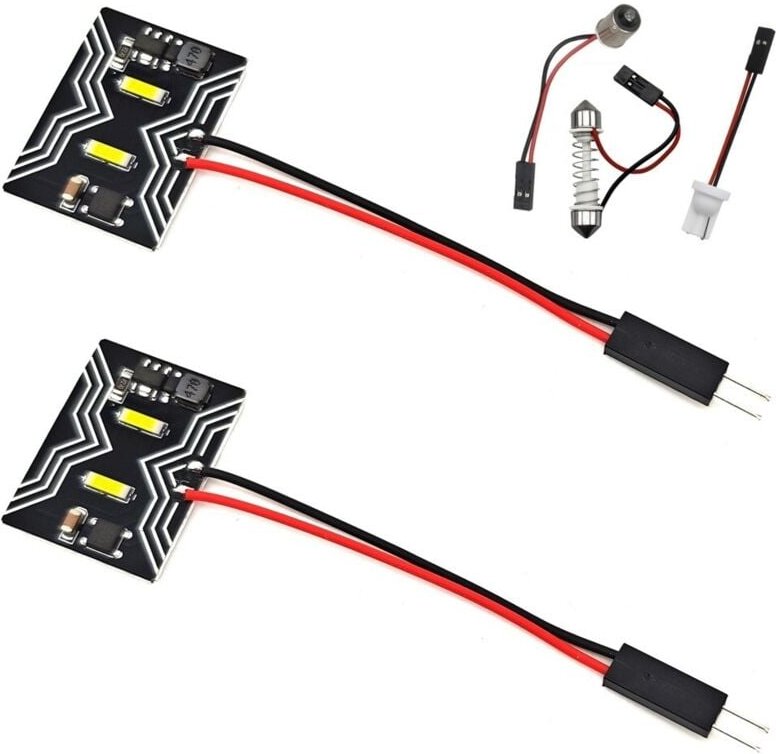Stück Panel 2 LED 12V W5W, T10, C5W, SV8.5, BA9S, T4W CANBUS 950lm starkes Weiß