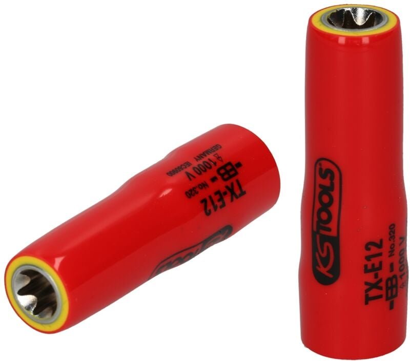 KS Tools 3/8 Torx-E-Stecknuss mit Schutzisolierung, E4, lang