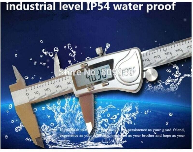 Digitaler Messschieber aus Stahl, 150 mm, mit LCD-Display und Hartschalenkoffer – - Ymyny