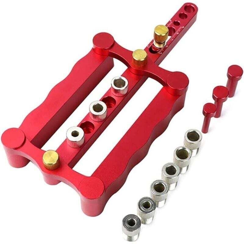 Holzbohrlehren-Set – 6/8/10 mm – Holzbearbeitungswerkzeug (rot) - KZQ