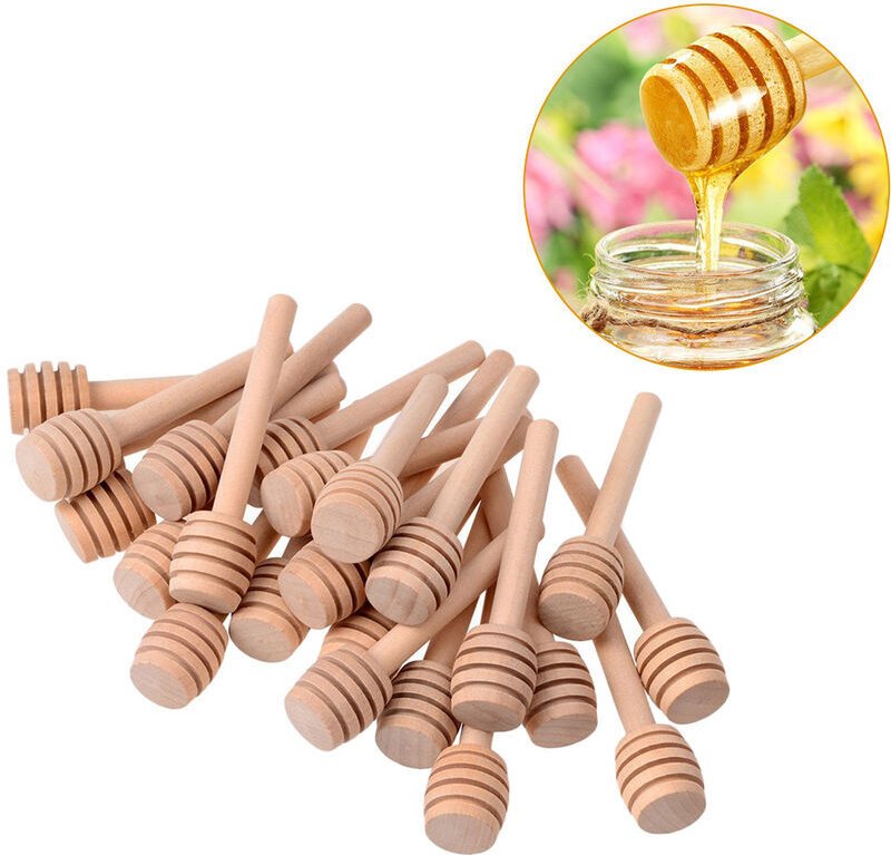 Linghhang - 48 Stück Mini-Honiglöffel aus Holz für Küche und Esszimmer, 3 Zoll, Marmeladenstäbchen