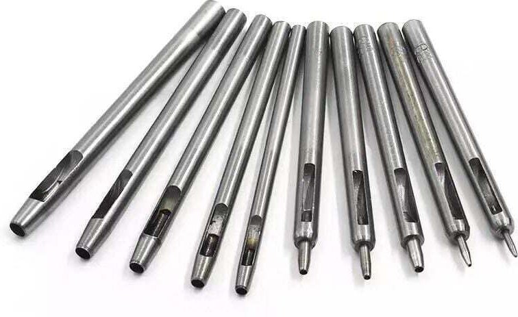 Lederstanze, Lederhohlstanze, rundes Stahlhohlstanzset, Lederhohllochstanzwerkzeuge