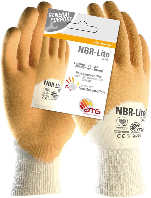 ATG - 2571 Gr. 10 NBR-Lite® Nitril-Handschuhe (24-985 hct), SB-Verpackung beige/g