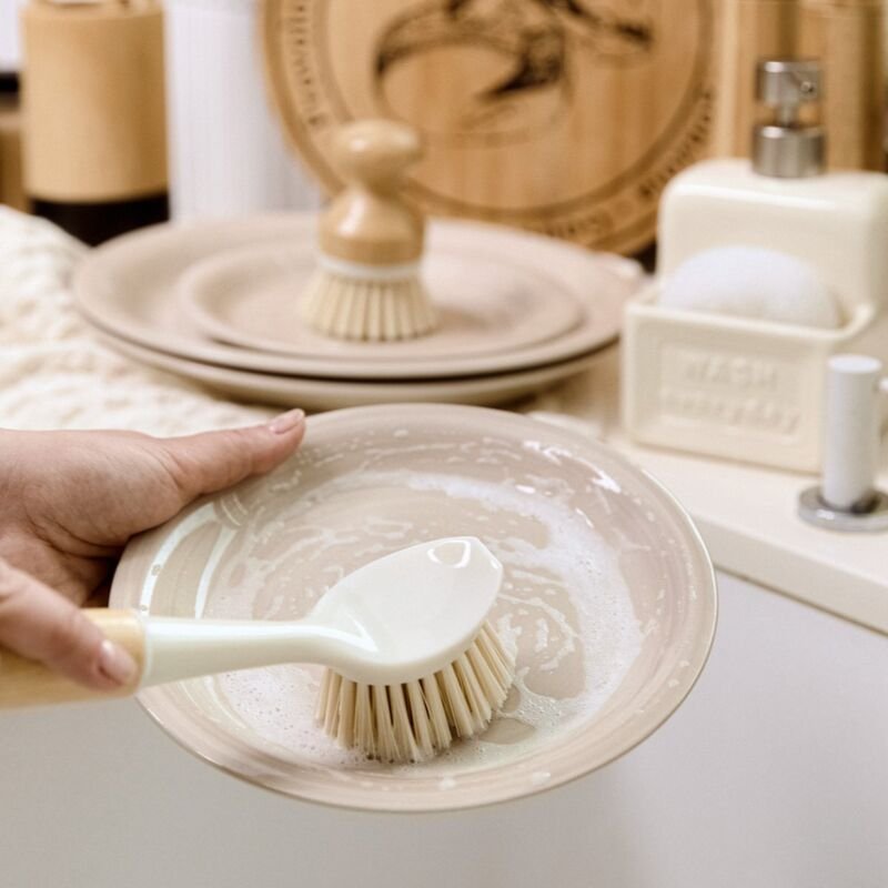 Bürste BAMBUS für Geschirr weiß 23x5 cm 929629