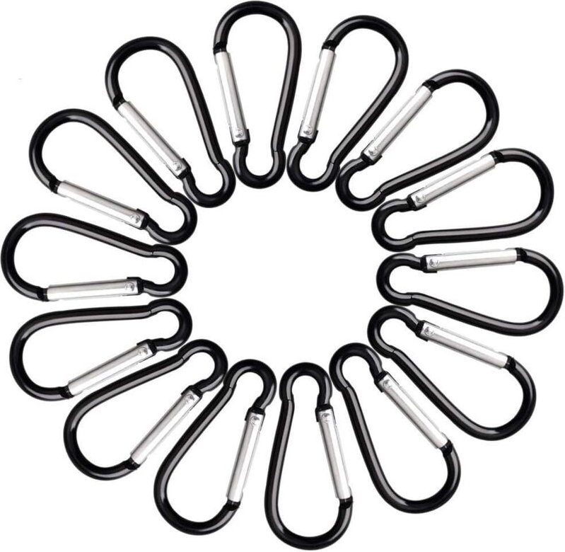 20er-Pack D-förmiger Karabiner, Aluminium-Schlüsselanhänger-Karabiner, Verschlusskarabiner für Zuhause & Wohnmobil & Ang...