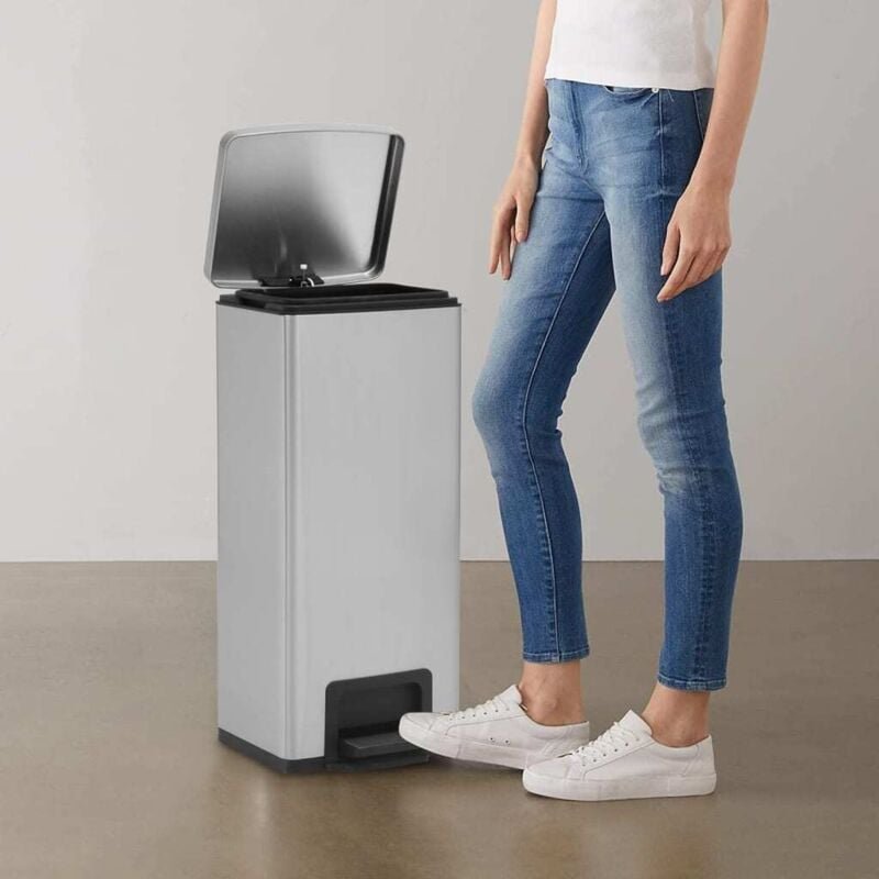 Vidaxl - Mülleimer mit Pedal Anti-Fingerabdruck 30 l Silbern Edelstahl