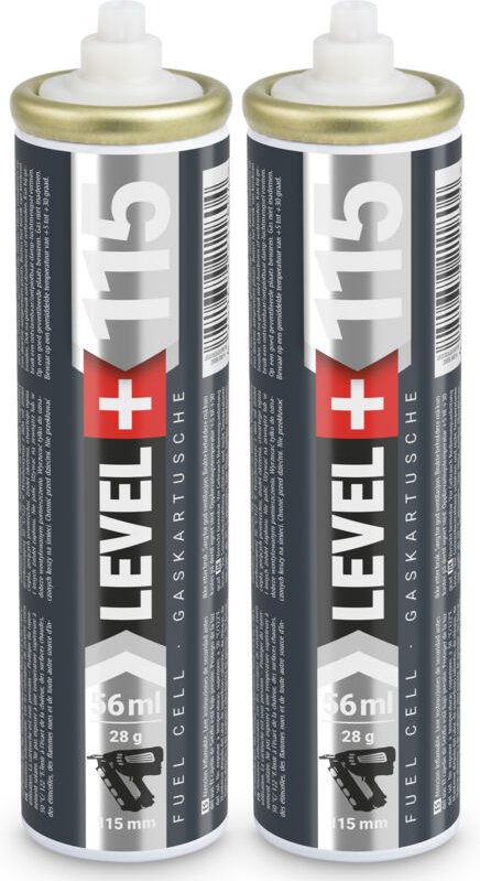 Level+ Gaskartusche für Gasnagler 115mm 56ml Fuel Cell L+115 - 2 St.