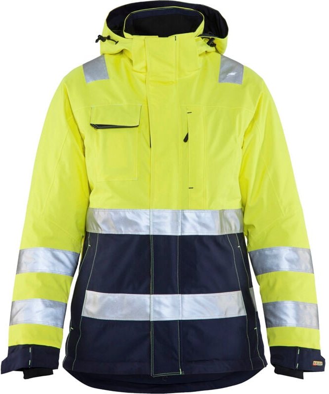 Thumbnail - Arbeitsjacke mit Futter, hohe Sichtbarkeit, Damen 4872 – Neon Gelb / Marine L