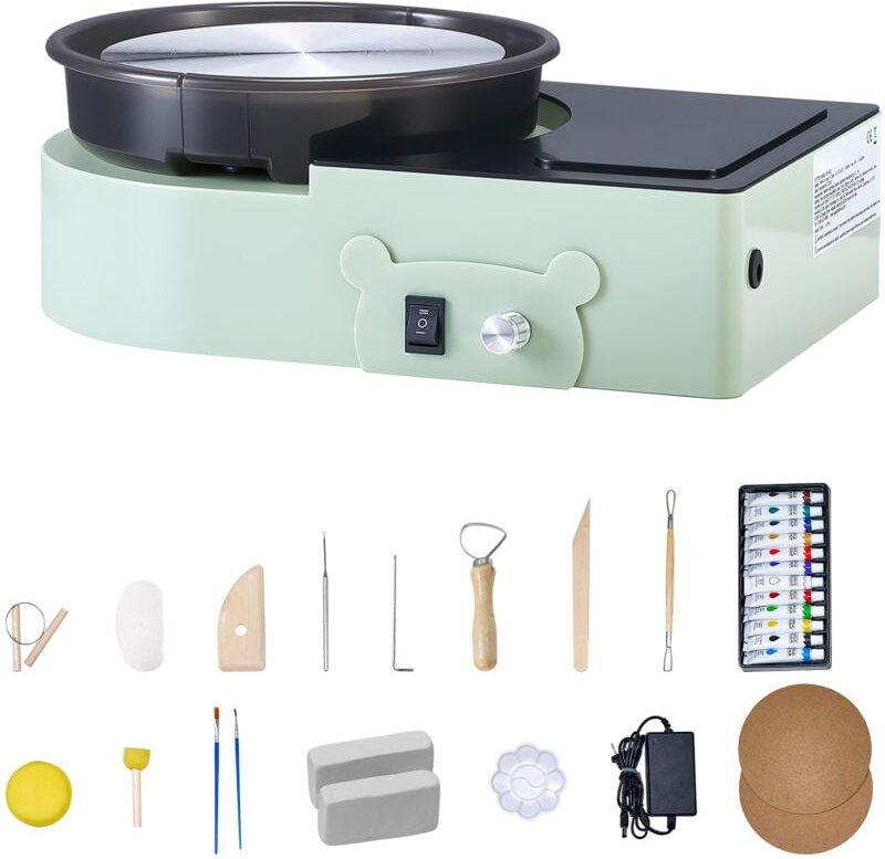 Mophorn Mini Töpferscheibe Maschine mit 158 mm Drehteller und einstellbarer Geschwindigkeit, elektrische Tonscheibe inkl...