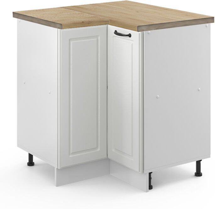 Vicco - Eckunterschrank R-Line, Weiß Landhaus, 75.6 cm, ap Eiche