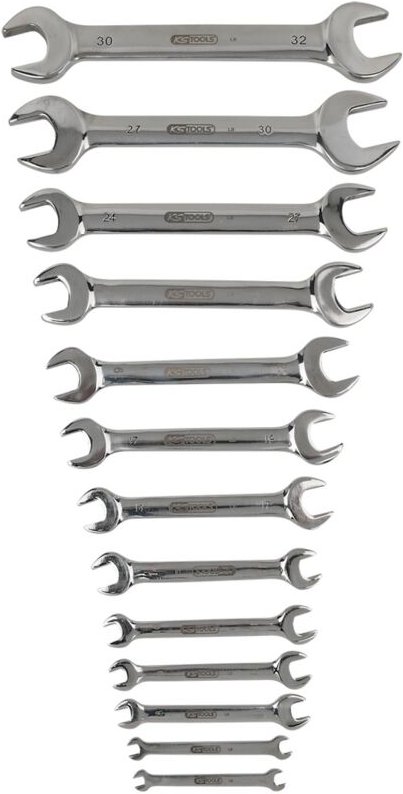 Ks Tools edelstahl Doppel-Maulschlüssel-Satz, 13-tlg, abgewinkelt