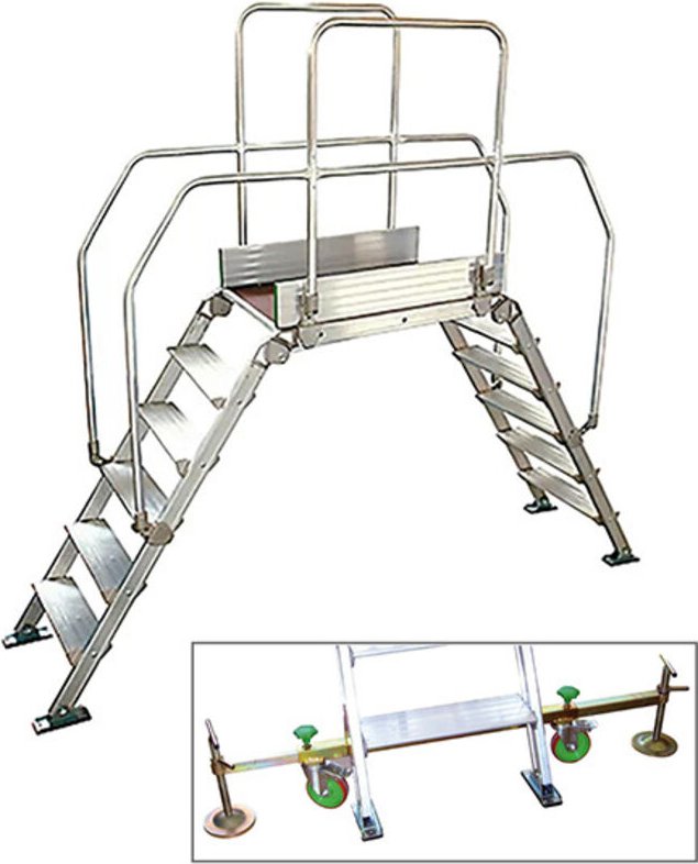 Leiternüberstieg - Podest de 120x53cm - Maximale Arbeitshöhe 2.89m - DIVA3/120R-AL