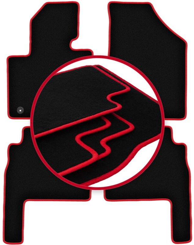 CARLUX-RED Auto-Fußmatten für: Kia Sorento II SUV (2009-2015)