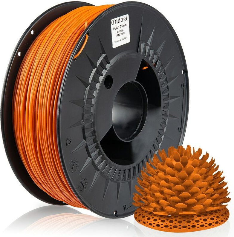 5 x Midori 3D Drucker 1,75mm pla Filament 1kg Spule Rolle Premium Orange RAL2000