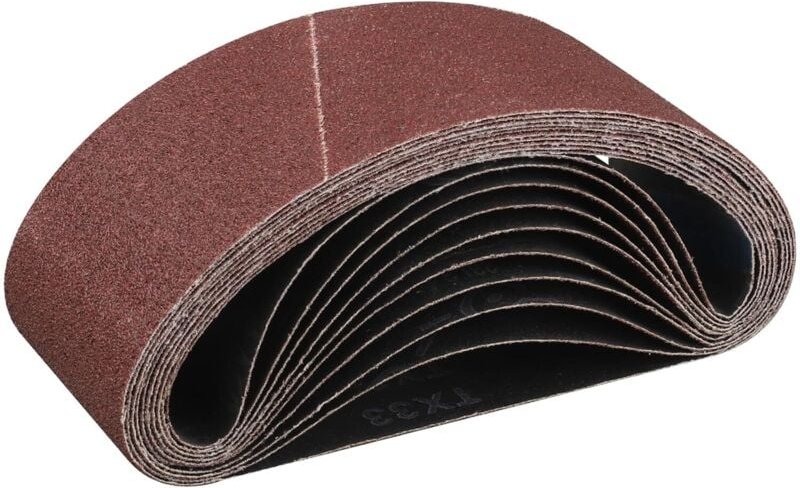 Schleifband 75 x 457 mm, 10-teiliges Schleifband-Set mit 60er-Körnung