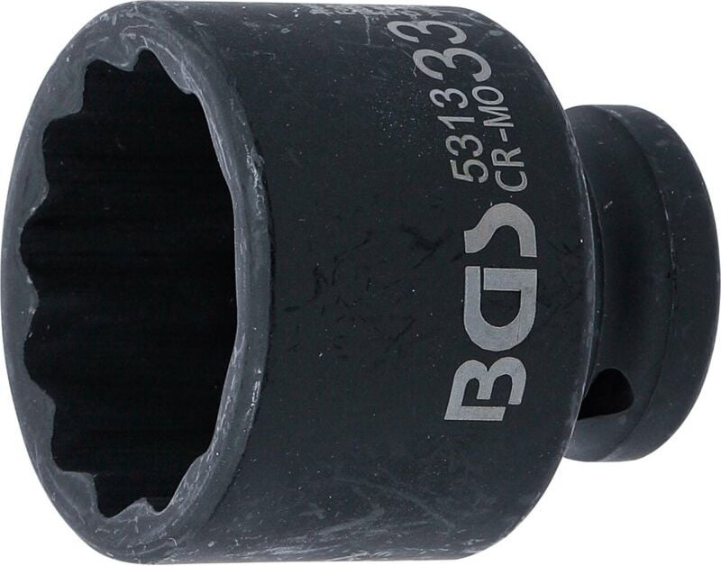 Kraft-Steckschlüssel-Einsatz Zwölfkant Antrieb Innenvierkant 12,5 mm (1/2") SW 33 mm