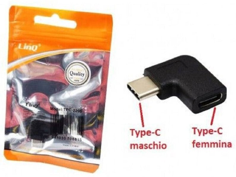 Trade Shop - TYP-C TYP-C STECKER AUF TYP-C BUCHSE ABGEWINKELT STECKER ADAPTER TPC-2205 -