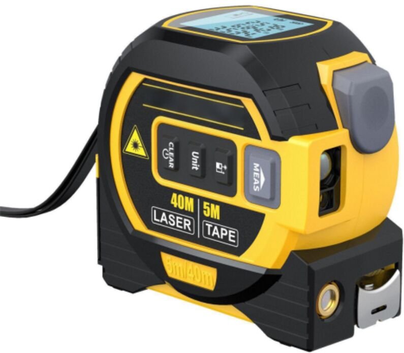 3-in-1-Digital-Lasermessgerät mit gekreuzter Laserlinie, 131 Fuß digitaler Laser-Entfernungsmesser, 16 Fuß großes Maßban...