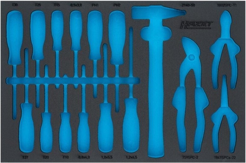 Hazet 2-Komponenten Weichschaumeinlage, L x B: 519 mm x 342 mm, für 163-330/16N