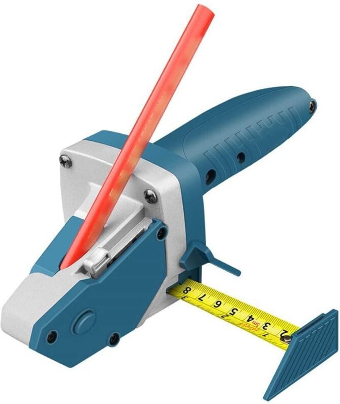 Ahlsen - Trockenbauschneider, Gipskarton-Schneidewerkzeug, Werkzeug mit 5-Meter-Maßband, blau