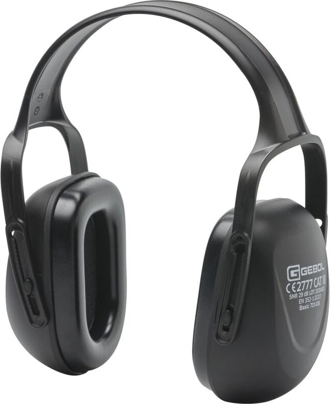 Kapselgehörschutz Basic+ snr - Gehörschutz mit sehr weichen Ohrpolstern 29 dB, Polypropylen schwarz - Gebol