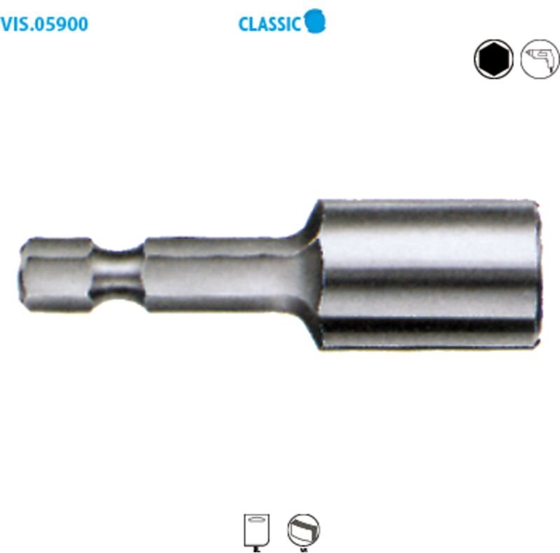 Schraubendreheraufsatz Serie 1/4'' - 6-Kant Steckschlüssel Classic 7 Lang. 50 Stück in einer Box