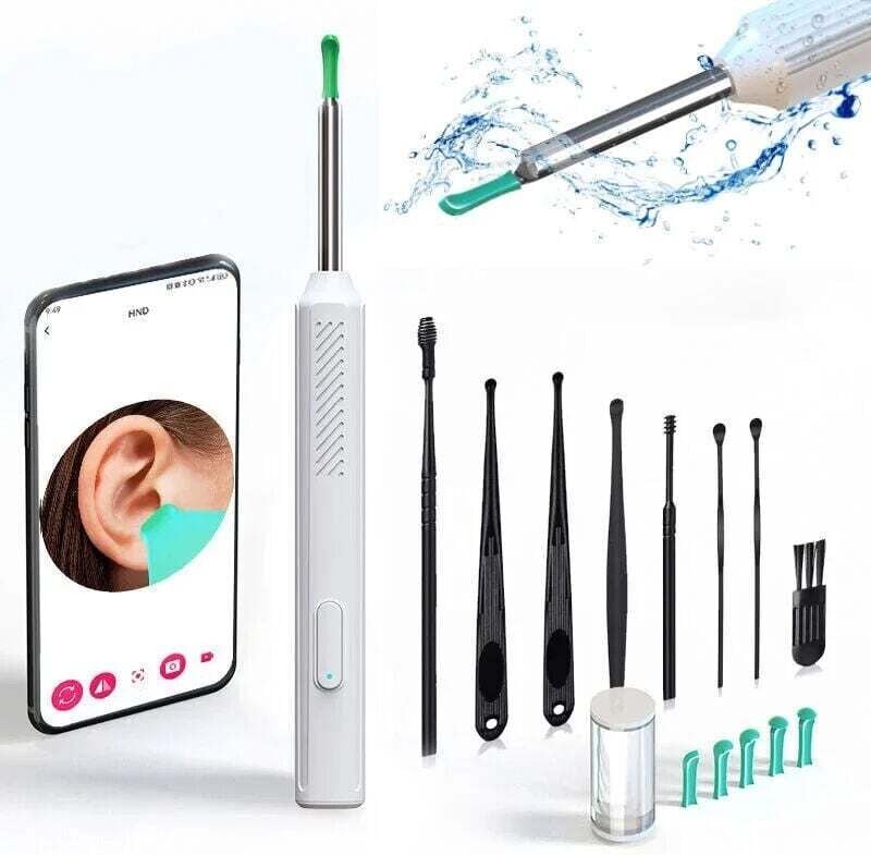 Hd 1080P 3,6 mm IP67 Digitales Otoskop – Wasserdichte Ohrinspektionskamera mit 6 LEDs – Kompatibel mit iOS Android Smart...