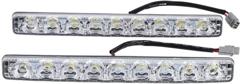 Auto-Tagfahrlicht, Auto-Tagfahrlicht Auto-Tagfahrlicht Frontscheinwerfer/Scheinwerfer 2 Stück Weiß 9-Led Lue Strip Tagfa...