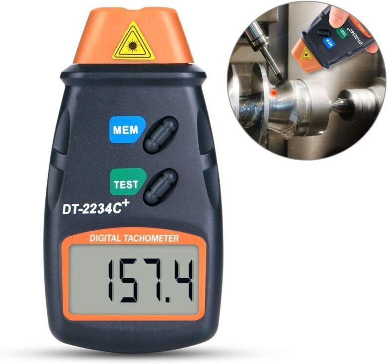 Digitaler Drehzahlmesser, berührungsloser Drehzahlmesser, LCD-Digitaldrehzahlmesser, Drehzahlbereich 2,5 U/min – 99,999 ...