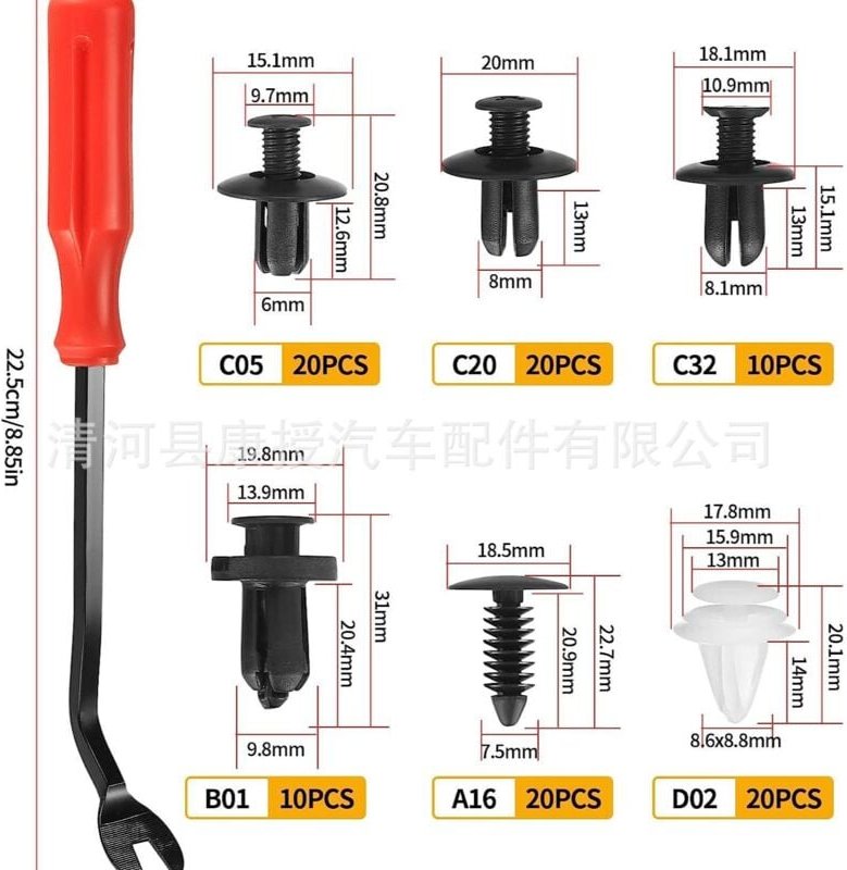 100 Stück Kunststoff-Nietclip, universeller schwarzer Auto-Clip, Kunststoff-Nietschutz-Befestigungselement für Autotürve...