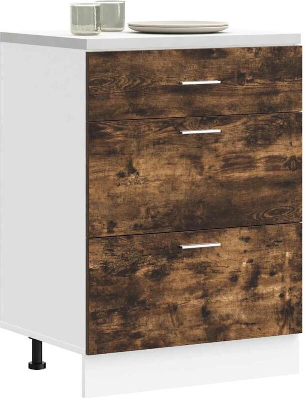 Küchenunterschrank Lyon Räuchereiche Holzwerkstoff Vidaxl