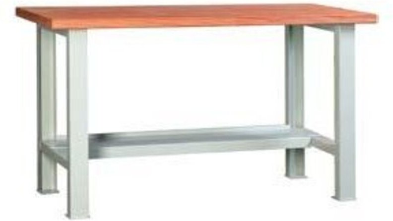 Werktisch 2000mm höhenverstellbar mit Stahlblechablage