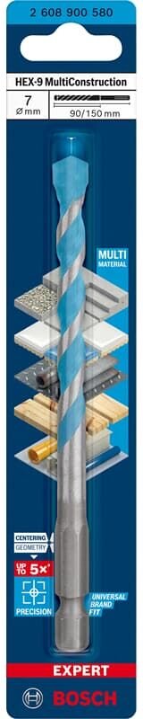 Thumbnail - Bosch - Professional Expert HEX-9 MultiConstruction Bohrer, 7 x 90 x 150 mm (2608900580)