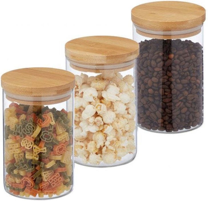 3 stk vorratsglaser in verschiedenen groen 8830