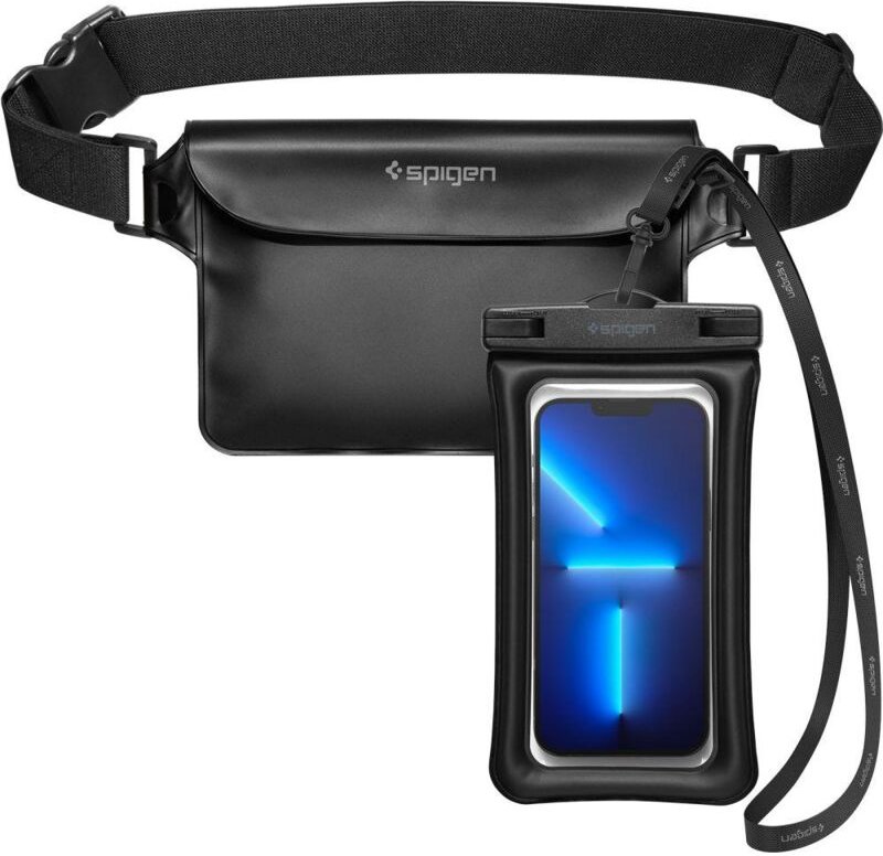 Spigen A621 IPX8 Wasserdichte Handyhülle Universal Wasserdichte Gürteltasche Schwarz