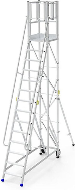 Stehleiter mit großem Podest - 14 Stufen - Bühnehöhe de 3.50m - ER14SL-PD