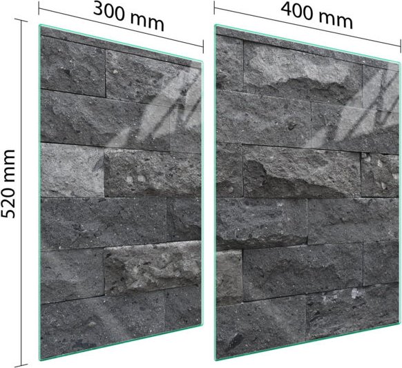 GLASSCHUTZPLATTE FÜR HERD 70x52 ZIEGEL
