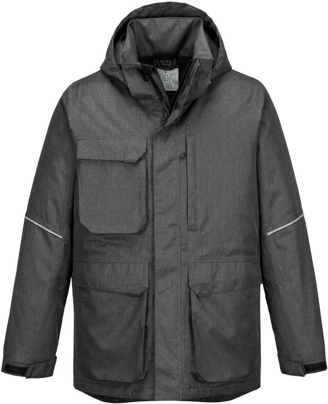 Portwest Winterparka wasserabweisend mit 10 Taschen Grau M