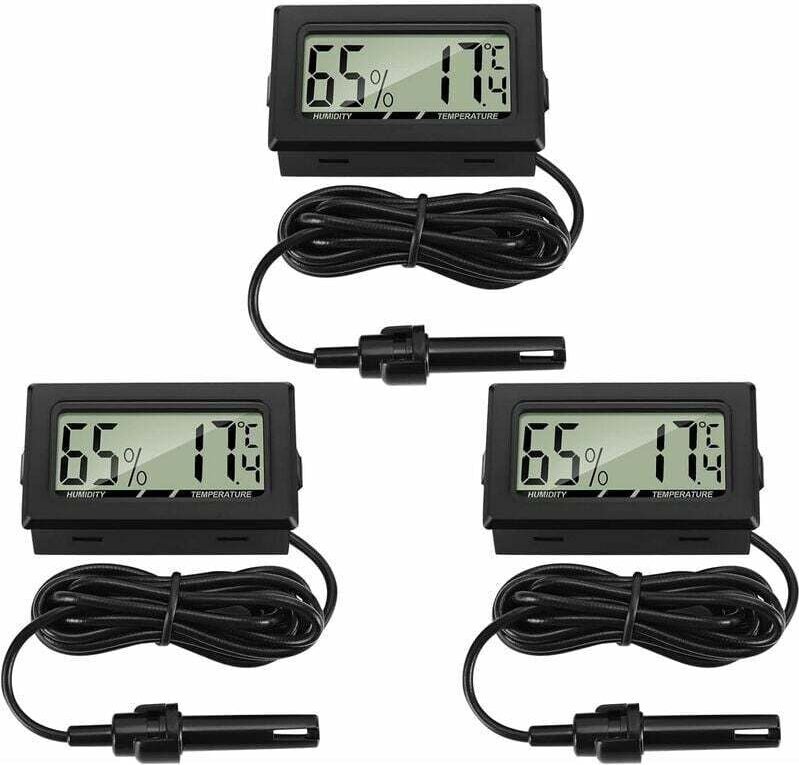 XVX - stücke Digital Thermometer mit Externe Sonde Hygrometer für Desktop Reptil Inkubator