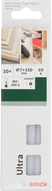 Accessories 2609256A03 Heißklebesticks 7 mm 150 mm Transparent (milchig) 60 g 10 St. - Bosch