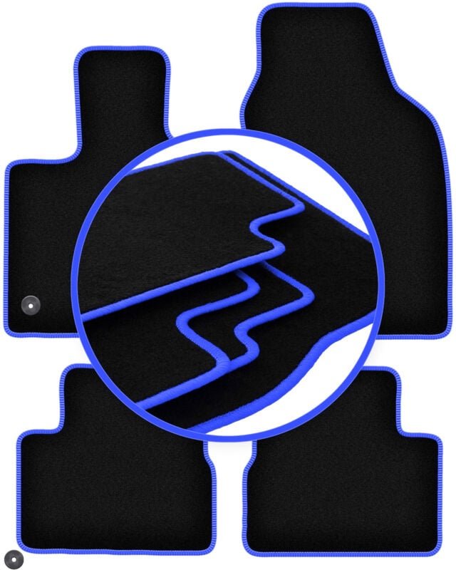 CARLUX-BLUE Autofußmatten für: Fiat E-500X / 500x Elektro-Crossover (2019-)