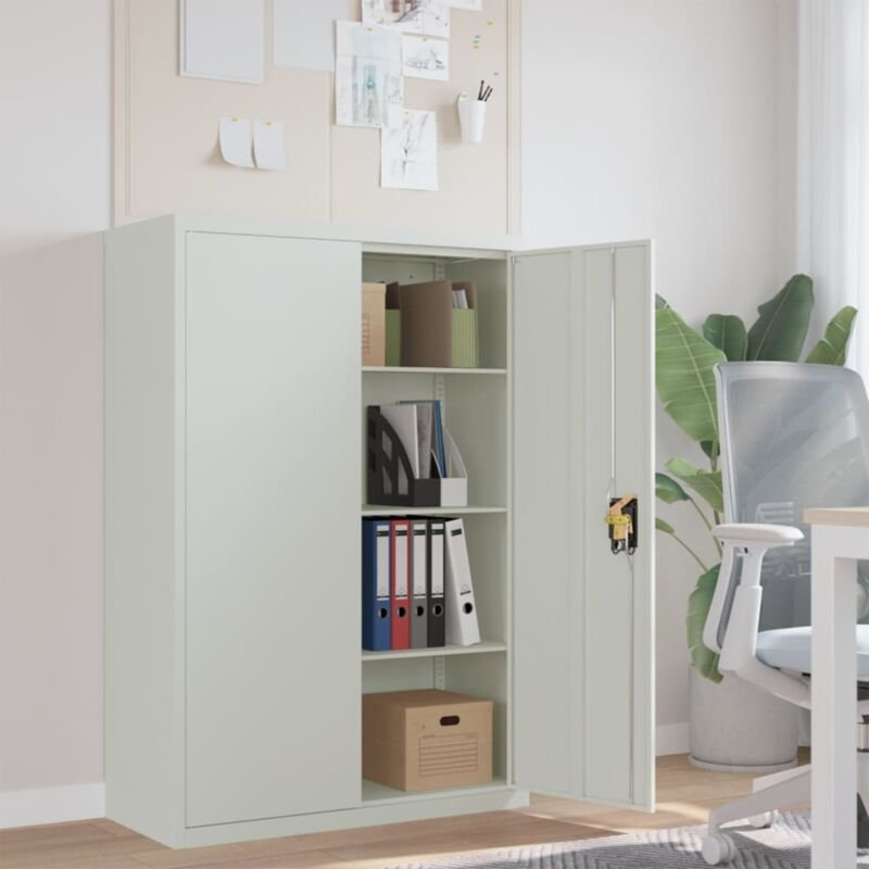 Aktenschrank 90×40×140 cm Stahl Grau - Vidaxl