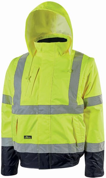 Hochsichtbarer, atmungsaktiver und wasserdichter Arbeitsschutzjacke CRAFTY – Neon Gelb S
