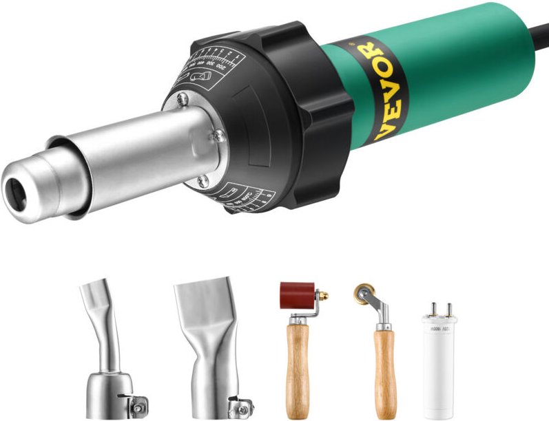 Heißluft-Kunststoffschweißgerät, 1600 w Heißluftpistole, 50–600 °c pvc tpo Vinyl Schweißbrenner, Hot Air Welder Set mit ...
