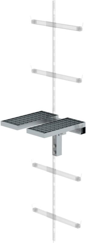 Einklappbares Ruhepodest Edelstahl zum Anbau an Einholmleitern - 077559 - Günzburger Steigtechnik