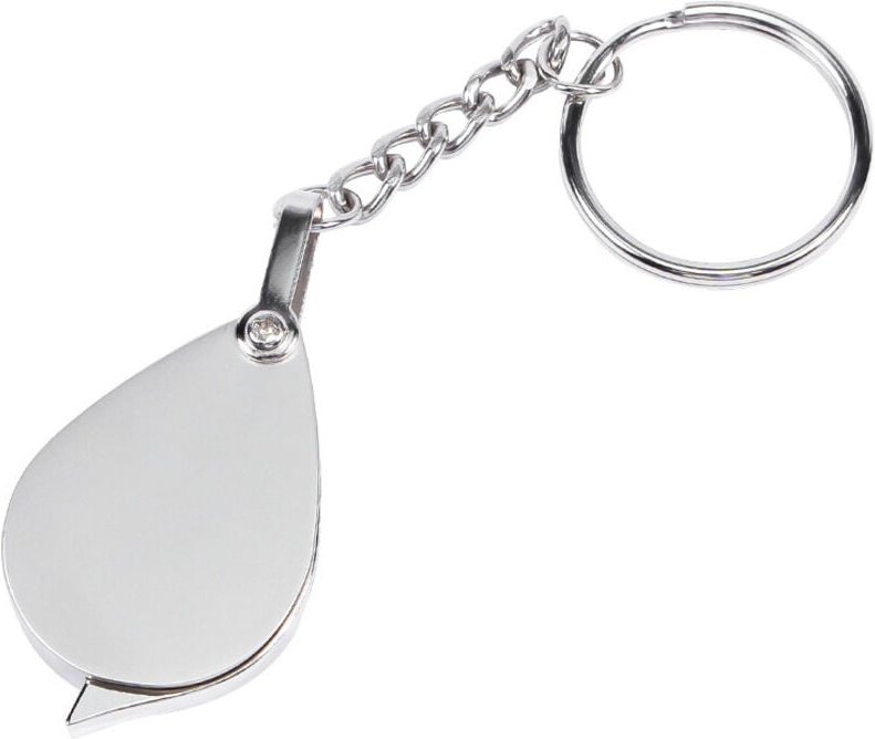 Sollbry - 2er-Pack kleine 10-fache Taschen-Schmucklupe, faltbare Lamellenlupe, Schlüsselanhänger, Schmuckring, geeignet ...