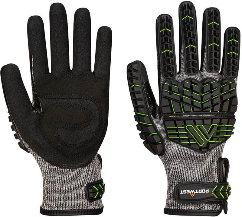 Nitril-Schaumhandschuhe VHR15 Schwarz/Grün XL - Größe 10