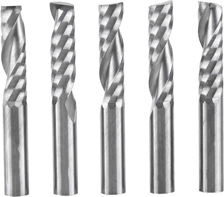Schaftfräser, 5 Stück, 6 mm Schaft, Einzelnut-Schaftfräser, Bohrer, Werkzeug, Wolframkarbid, CNC-Fräser, Fräser für Holz...