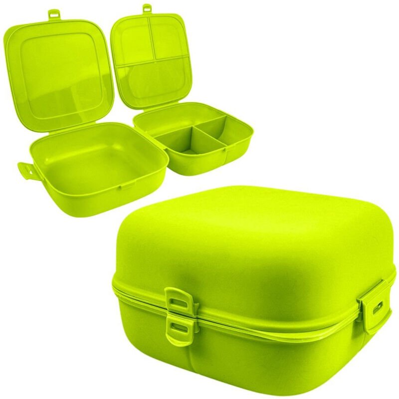 Two part lunch box with lid and divided container